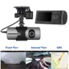 Модернизированная GPS-камера с двумя объективами Full HD Автомобильный видеорегистратор Видеорегистратор G-сенсор ночного видения для водителей такси Uber Lyft302b