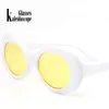 Kaleidoscope Glasses Women Clout Goggles Men Kurt Cobain Glasses Vintage Oval Sunglasses Transparent Pink Lenses Eyeglasses