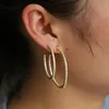 Orecchino a cerchio sottile da 37 mm 45 mm con zirconi cubici per donne e ragazze regalo grande e piccolo set a cerchio con pavé Trasparente scintillante zirconi cubici eleganza cerchio in oro ea2518