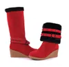 Moda New Womens Snow Boots Casual Wedges Mantenga los zapatos cálidos Bombas de piel Dama Tamaño 40 41 42 43 AA0986