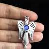 10pcs/lot Silver Alloy Wing Angel Beauty Oysters Beads Cage Locket Pendant Aromatherapy Perfume Essential Oils Diffuser