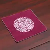 Fine Embroidery Joyous Chinese Silk Placemats for Table Plate Bowl Mat Square Fashion Simple Protective Insulation Coffee Pads 26 x 26 cm