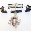 Male Device Adjustable Stainless Steel Curve Waist Belt with Full Closed Winding Cock Cage BDSM Sex Toy bondage8747640