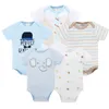 Sommar baby kläder pojke tjej 5 st / lot kropp kostym baby kläder bodysuit pojke ropa jumpsuit nyfödda 0 3 6 9 månader kostym