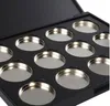 NEW ARRIVAL Wholesale- 10 Pack Makeup Cosmetic Empty 12 pcs Aluminum Magnetic Eyeshadow Eye Shadow Pigment Pans Palette Case