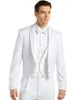 Biały klacz żeglunek pana młodego smokciany rano styl mężczyźni weselne obrzeża szal klapy podwójne breasted mężczyźni formalny bal garnitur (kurtka + spodnie + krawat + kamizelka) 100