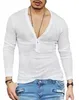 Deep V Long Sleeve Fashion New Sexy Male Tops Autumn Winter Casual T-shirts