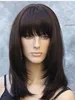 medium length straight dark brown wig Hair wig