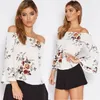 Women's Blouses Wholesale- Sexy Women's Off Shoulder Tops Long Sleeve Blouse Casual Shirt Floral Loose