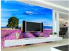 Papier peint 3D Décor mural décor Photo toile de fond pourpre belle lavande sous le ciel bleu Peinture murale pour salon grand tableau