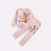2018 Frühling Herbst Kinder Kleidung Sets Baby Kleidung Baumwolle Vögel Druck Sweatshirts Hosen Hosen 2PCS Koreanische Mädchen Casual Trainingsanzüge