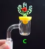 Flat Top XL 4mm Dikke Quartz Banger Nail Duck Carb Cap Dabber met 10mm 14mm 18mm Domeloze Quartz-nagel voor glazen bong