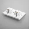 Gratis verzending, EU Double Power Socket Schuko, White Crystal Glass Panel, 16A EU Standaard Wall Outlet KP002EU-W