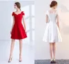 High-Quality White Red Ball Prom Gowns A Shoulder In Spring And Autumn New Skirt Backless Cocktail Party Dresses DH113