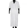 Hommes Ethnique Robes Lâche Rayé À Manches Longues À Capuche Vintage Casual Robe Caftan hommes t-shirt décontracté 2018 Vintage Robe Caftan