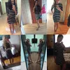 Striped Women Bodycon Dress Slim Fit Bomull Kvinnor Crew Neck Half Sleeves Sheath Dress Casual Dress