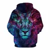 Devin Du Nova Moda Homens / Mulheres 3D Impressão Paisley Flores Flores Lion Hoodies Outono Inverno Fino Tops Tops 5XL