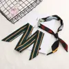 Korean Style Women Girls Spring Summer Elegant Floral Silk Scarf Mini Chic Ribbons Headband Multicolors Vintage Hair Tie Band1669860