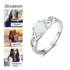 2 Mix Design Fashion White Opal Ring 925 Sterling Silver Valentines Day Prensent Celtic Wedding Rings4587757