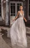 Elihav Sasson فستان عاريات السباغيتي ضد بلورات الرقبة الزفاف المخصصة Vestido de Novia زفاف