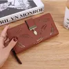 Wholes Frauen aushöhlen Blatt lange Kupplung Geldbörse Kartenhalter Bifold Leder Brieftasche Handtaschen212U