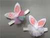 Boutique 20pcs manera 3D Sólido Orejas de conejo lindo del brillo Hairbands de Kawaii de conejito con vendas del bebé del cordón de Pascua Accesorios para el cabello