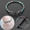 Caviglie creative fatte a mano Cerchi Stella Magnetica Calcolo biliare nero Placcatura AB Colore Bracciale a catena da spiaggia per donna Moda