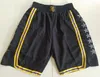 Neue Shorts-Team-Shorts 96-97 Vintage Basisketball Shorts Reißverschluss Tasche Laufen Kleidung Purpur und gelbe Farbe Schwarz einfach Drede Größe S-XXL