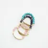 Mode Vergulde Blad Armbanden Natuursteen Roze Crystal Turquoise Bead Armband voor Vrouwen Merk Sieraden