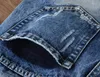 Moda Designer-Europejski Amerykański Styl Patchwork Dżinsy Męskie Dżinsy Dżinsy Spodnie Dżinsowe Proste Niebieskie Słynne Dżinsy Spodnie dla mężczyzn