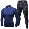 Männer Herbst Frühling Langarm Kleidung Set Laufsport Engen Schnell Trocknend Bodybuilding Fitness Gym männer Trainingsanzüge