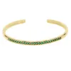 inner diamater 58-60 open adjust bangle bracelet cz paved circle band classic colorful birthstone gold plated women bracelets204G