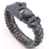 Marc-silbato con brújula multifuncional, equipo de pesca, pulseras de cuerda trenzada Paracord para hombres, pulsera de supervivencia al aire libre para acampar