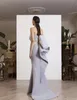 Skräddarsydda 2018 nya sjöjungfrun kvällsklänningar strapless pleats billiga sydafrikanska satin plus storlek prom klänningar formell fest klänning
