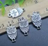 Partihandel 100st Owl Alloy Charms Pendant Retro Smycken Göra DIY Keychain Forntida silverhänge för armband Örhängen 19 * 10mm