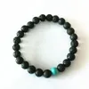 Goedkope zwarte lava steen turquoise bead armband etherische olie parfum diffuser armband voor vrouwen mannen