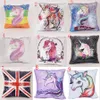 Utskriftskuddar Fall Mermaid Sequins Pillow Cover Sofa Nap Kudde Skydd Heminredning 14 stilar C4126