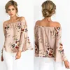 Women's Blouses Wholesale- Sexy Women's Off Shoulder Tops Long Sleeve Blouse Casual Shirt Floral Loose