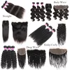 10A Grade Straight Body Deep Water Wave Kinky Curly Human Hair Weaves Bundles With Lace Closure Frontal Extensions Weft Brazilian Indian Peruvian Malaysian Weave