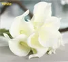 Calla Lily Bride Bouquet 34cmの長い単一の造花の絹の花13結婚記念日の家の装飾のための13色のオプション