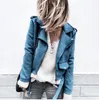 European fashion solid color casual long-sleeved button deerskin jacket jacket pink khaki green blue support mixed batch