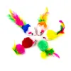 Morbido pile False Mouse Cat Toys Piuma colorata Divertente giocare a giocattoli di addestramento per cani Gatti Gattini ZA6138