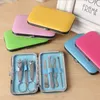 New 7 pcs /set Nail Tools Stainless Steel Manicure Pedicure Set Nail Clippers Scissors Kit Leather Case manicure set 2918