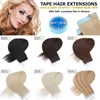 Hud Weft Tape i mänskliga hårförlängningar 100 Indian Silky Straight Virgin Hair Extensions 60 Pieces 100g Fler färgalternativ