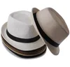 Fashion Men Women Straw Hats Soft Fedora Panama Hats Outdoor Stingy Brim Caps Jazz Straw Hat Outdoor Sun Hat 7 Colors Choose320G