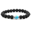 Bracelets en pierre de lave volcanique noire 8mm perles de yoga pierres naturelles extensible perlé diffuseur d'huile essentielle Bracelet bracelet Kimter-G116S FZ