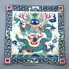 Square Embroidery Dragon Vintage Placemat Plate bowl Dining Table Mat Chinese style Satin cloth Table Place mats Insulated Pad 26x26 cm