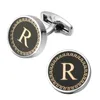 New Arrival Fashion Letter A D R H M Cufflinks The English alphabet Cuff Links Men Shirt Charm Cufflinks Whole 217c