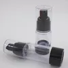 Schwarze Airless-Flasche, Emulsionslotion-Pumpflasche, tragbare Airless-Flasche für Creme-Grundierung, 15 ml, 30 ml, 50 ml, F20173732