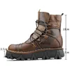 Big Size Martin Boots High Top Lace Up Echt Leer Man Skull Boots 15 # 20 / 20D50